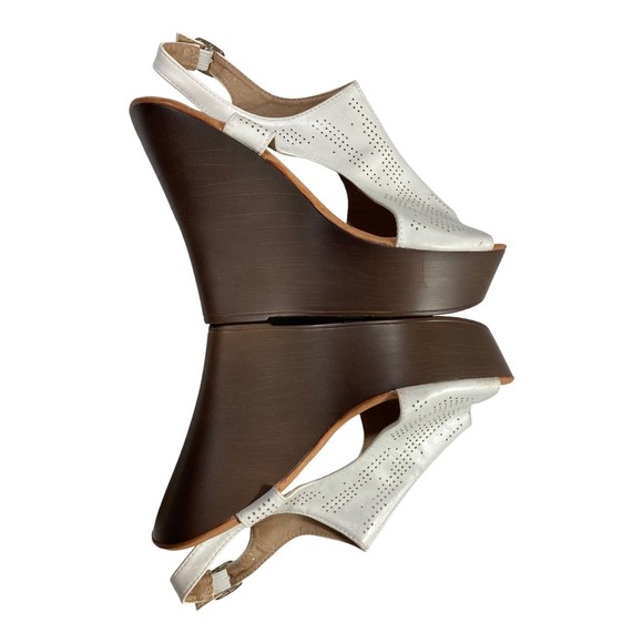 Kayleen By Los Angeles "Belliza-8" White Platform Sandals Shoes Heels Women's 10 - Picture 5 of 9